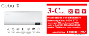 Offerta installazione condizionatore monosplit Samsung Cebu 9000 BTU