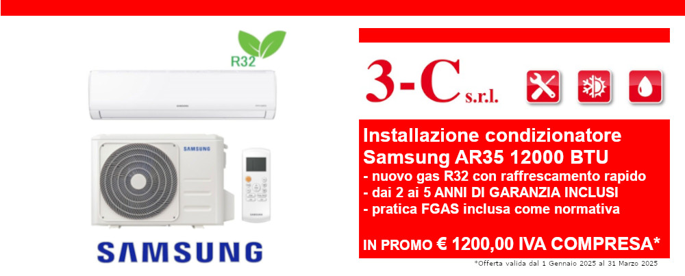 Offerta installazione condizionatore monosplit Samsung AR35 12000 BTU