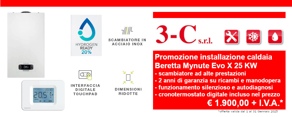 Promozione installazione caldaia a condensazione Beretta Mynute Evo X 25 KW